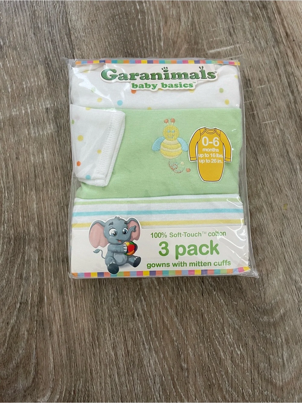 NWOT Garanimals Light Green Baby Bibs & Gowns Set - 3 Pack
